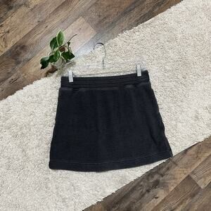 Aerie Size Small Washed Out Gray Ribbed Knit Pull-On Mini Skirt
